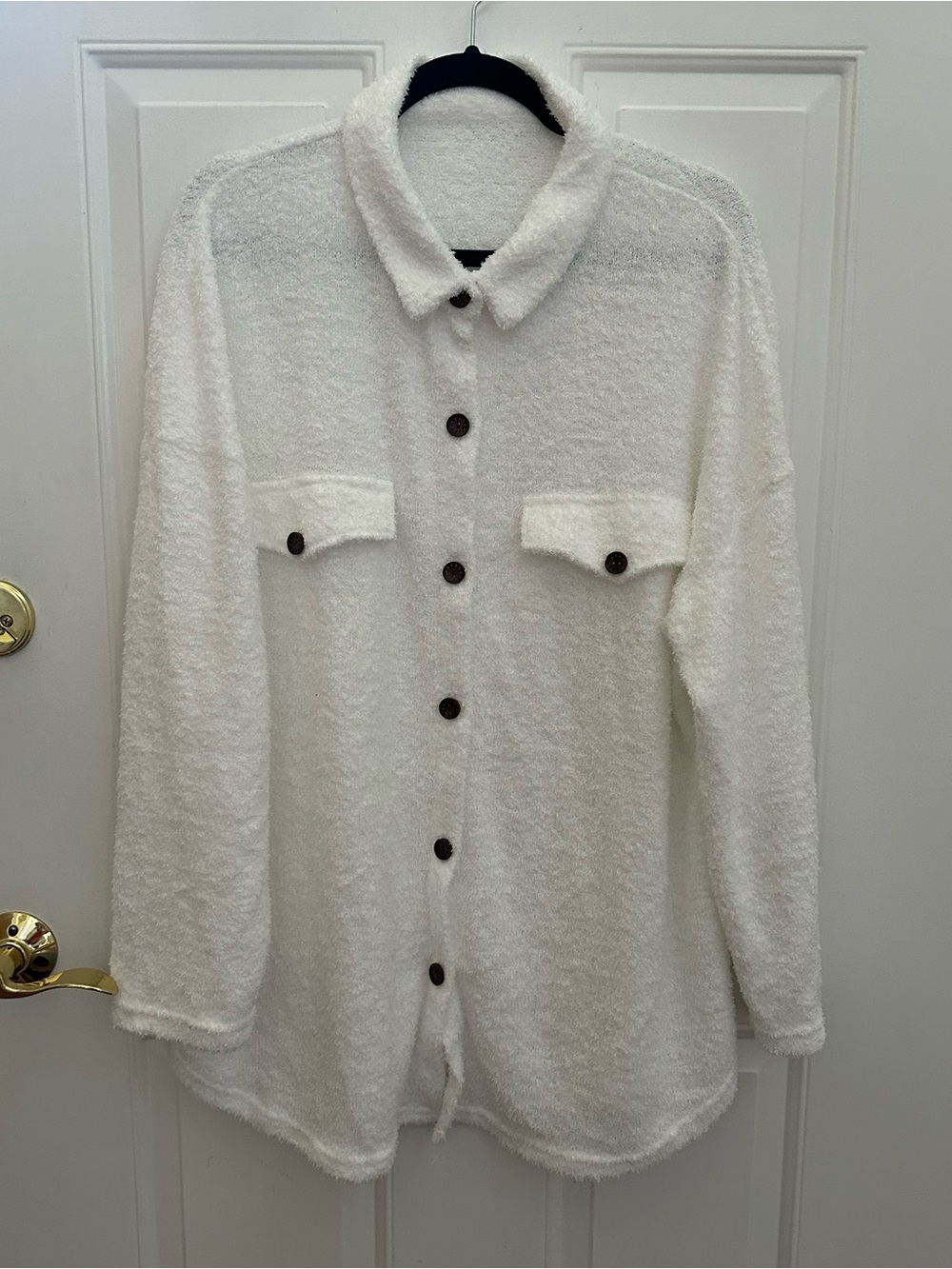 Cozy White Button-Up Shacket